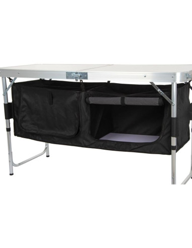 Stolik turystyczny składany kempingowy 120x47x70/62/54cm z szafą 33x30x36cm