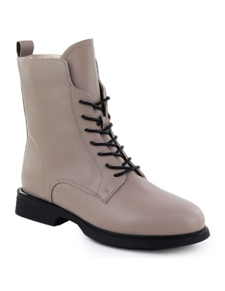 Skórzane botki damskie workery beżowe filippo dbt7222