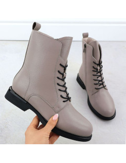 Skórzane botki damskie workery beżowe filippo dbt7222 2