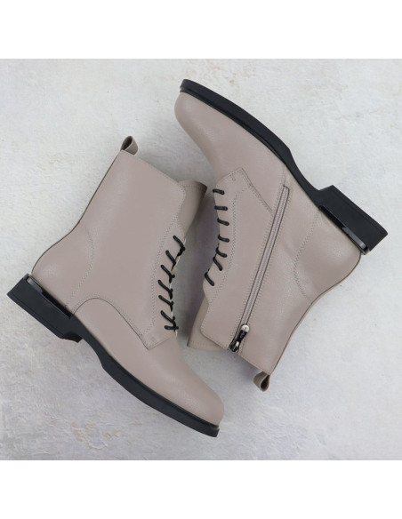 Skórzane botki damskie workery beżowe filippo dbt7222
