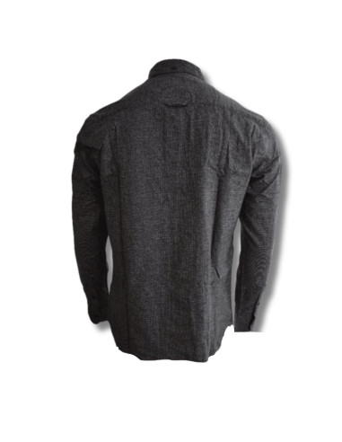 Koszula elegancka męska suit ray shirt navy blazer szara - s131304-3096