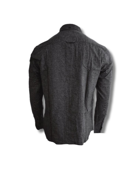 Koszula elegancka męska suit ray shirt navy blazer szara - s131304-3096