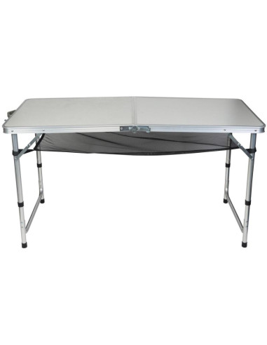 Stolik turystyczny składany kempingowy 120x60x70/62/55cm 4 krzesła i półka