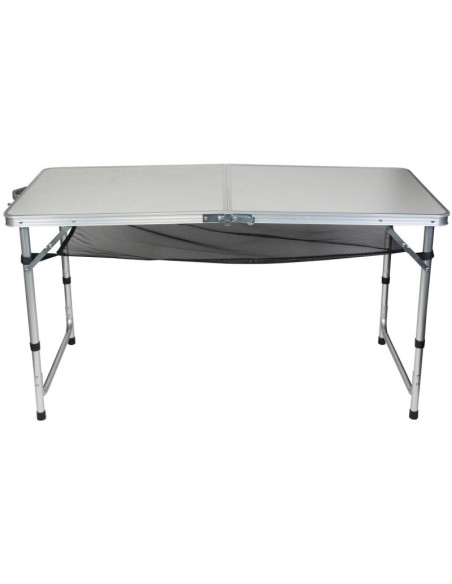 Stolik turystyczny składany kempingowy 120x60x70/62/55cm 4 krzesła i półka