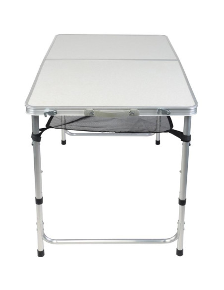 Stolik turystyczny składany kempingowy 120x60x70/62/55cm 4 krzesła i półka