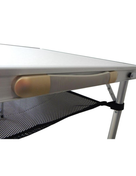 Stolik turystyczny składany kempingowy 120x60x70/62/55cm 4 krzesła i półka