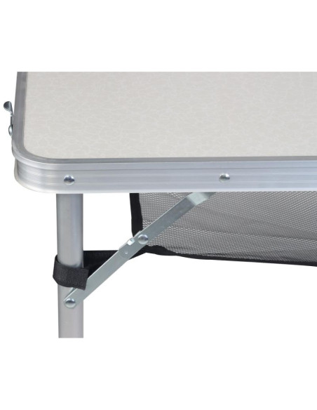 Stolik turystyczny składany kempingowy 120x60x70/62/55cm 4 krzesła i półka