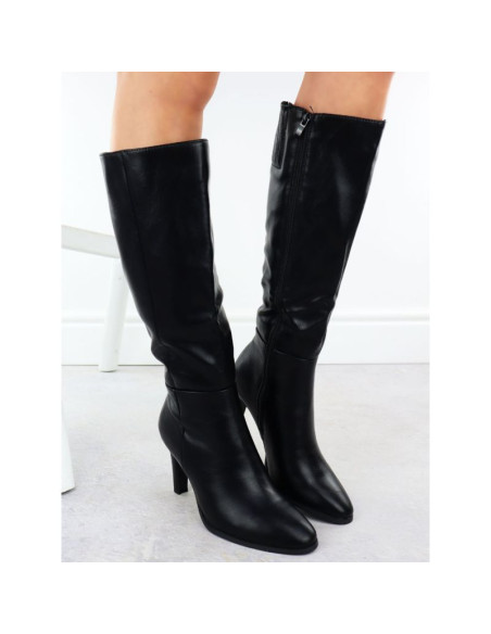 Kozaki  na szpilce damskie czarne jezzi asa271-2