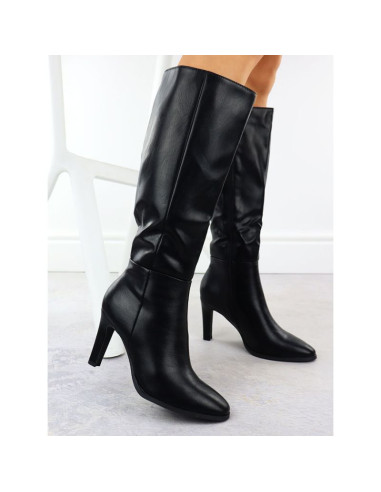 Kozaki  na szpilce damskie czarne jezzi asa271-2