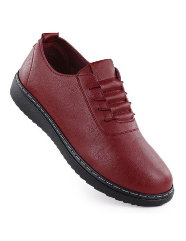 Półbuty damskie komfortowe bordowe unisoft 5933