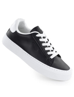 Trampki niskie na platformie ekoskóra czarne big star tt274927