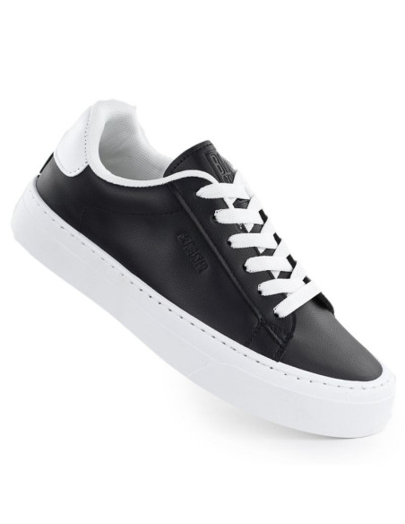 Trampki niskie na platformie ekoskóra czarne big star tt274927