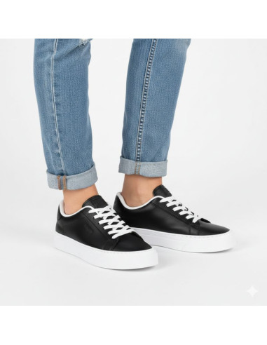 Trampki niskie na platformie ekoskóra czarne big star tt274927