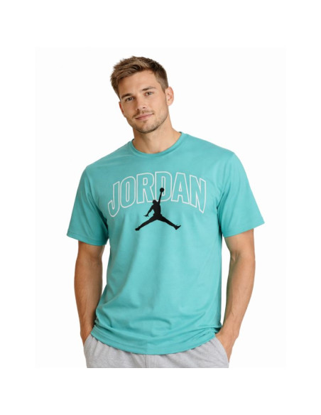 Koszulka męska air jordan brooklyn arch logo t-shirt washed teal - ib7347-392