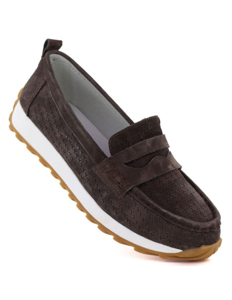 Czółenka na słupku cieliste sergio leone pb178