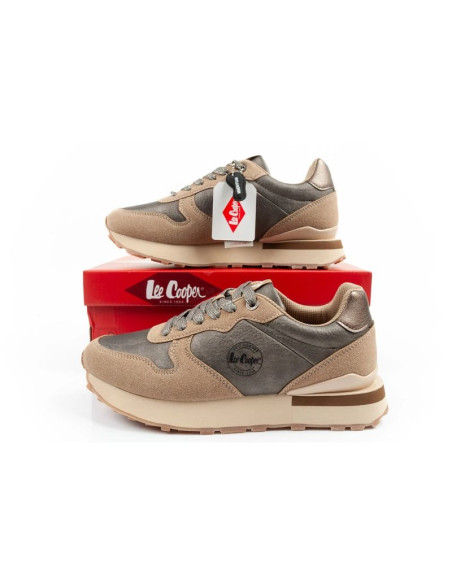 Lee cooper buty sportowe sneakersy damskie modne wygodne wytrzymałe beżowe szare