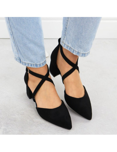 Sandały damskie na słupku czarne sergio leone sk-830