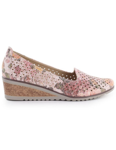 Półbuty damskie na koturnie ażurowe wielokolorowe potocki sz12306