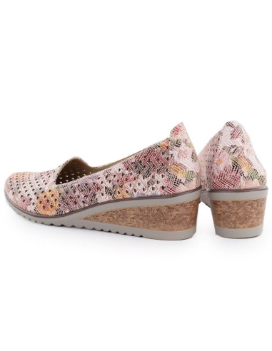 Półbuty damskie na koturnie ażurowe wielokolorowe potocki sz12306