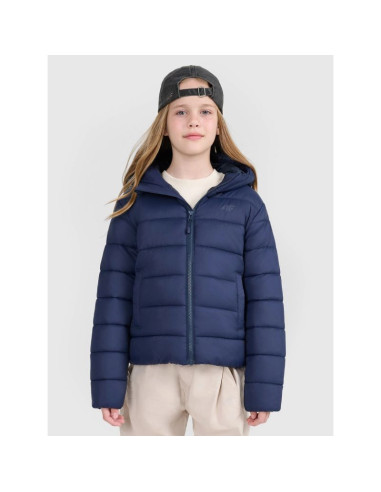 Kurtka puchowa z wypełnieniem syntetycznym dziecięca uniseks 4f 4fjraw25tdjau0804-31s