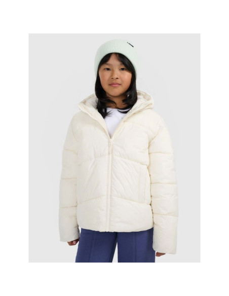 Kurtka puchowa z wypełnieniem syntetycznym dziewczęca 4f 4fjraw25tdjaf0825-10s