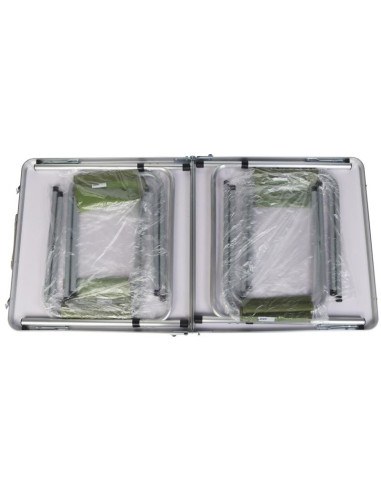Stolik turystyczny składany kempingowy 120x60x70/62/55cm + 4 krzesła zielony