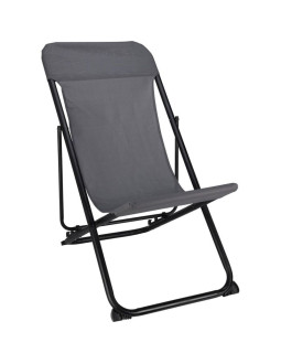 Leżak składany stalowy textilene grafit