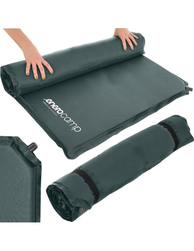 Mata samopompująca 192x132x3cm zielona enero camp