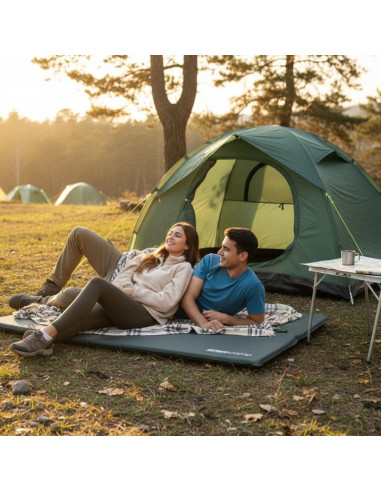 Mata samopompująca 192x132x3cm zielona enero camp