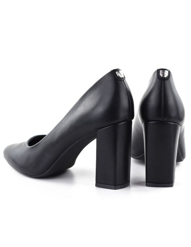 Czółenka czarne na słupku w szpic czarne sergio leone pb216