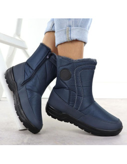 Śniegowce damskie płaskie ocieplane granatowe potocki su33310 2