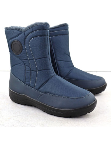 Śniegowce damskie płaskie ocieplane granatowe potocki su33310