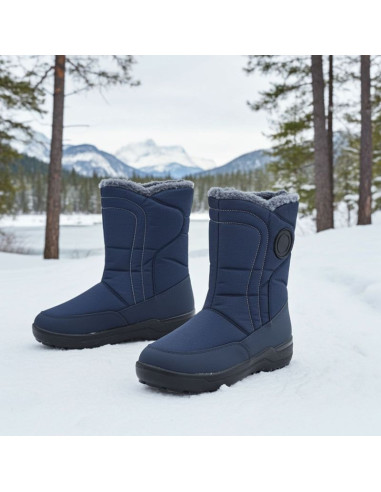 Śniegowce damskie płaskie ocieplane granatowe potocki su33310