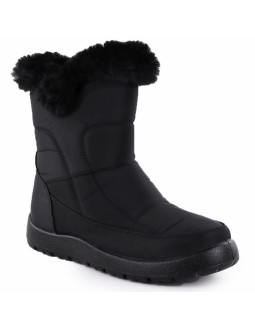 Śniegowce damskie płaskie ocieplane czarne potocki ki24322