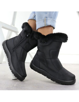 Śniegowce damskie płaskie ocieplane czarne potocki ki24322 2