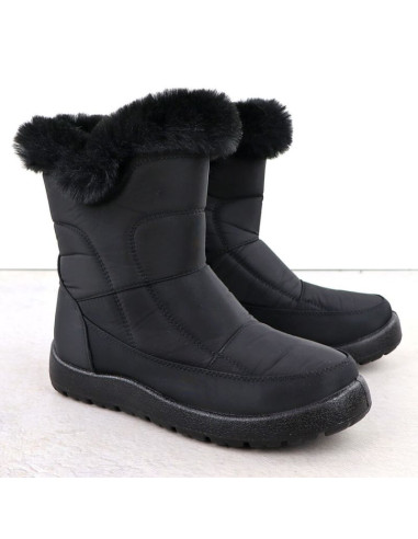 Śniegowce damskie płaskie ocieplane czarne potocki ki24322