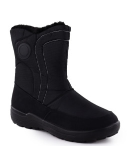 Śniegowce damskie płaskie ocieplane czarne potocki su33310