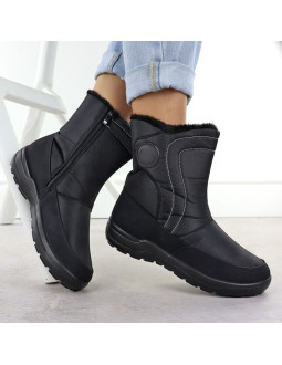 Śniegowce damskie płaskie ocieplane czarne potocki su33310 2