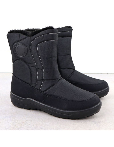 Śniegowce damskie płaskie ocieplane czarne potocki su33310