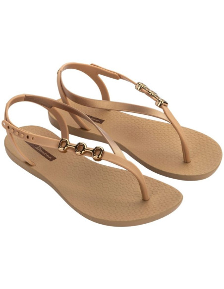 Ipanema sandal class sandały japonki damskie beżowe ze złotym