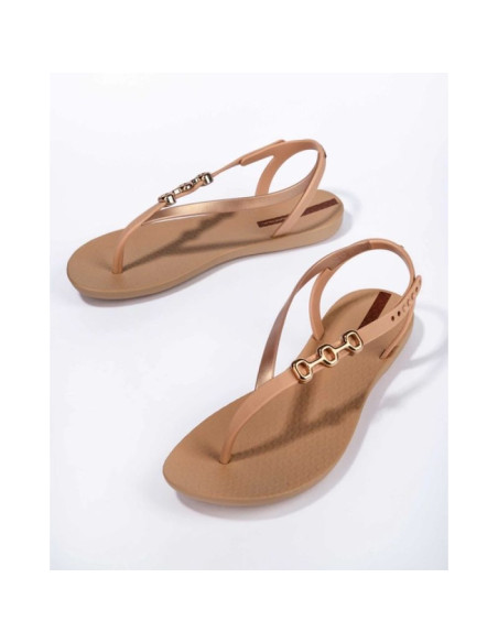 Ipanema sandal class sandały japonki damskie beżowe ze złotym