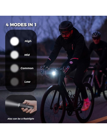 Rockbros lampka rowerowa przednia 1200lm czarna