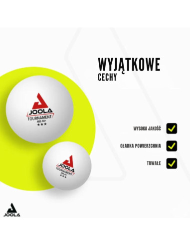 Piłeczki do tenisa stołowego joola tournament 3 gwiazdki 72szt białe