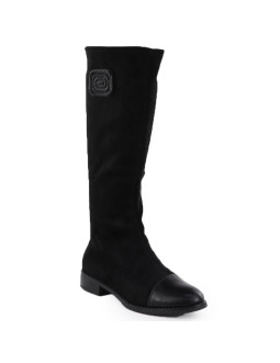 Kozaki zamszowe damskie czarne m.daszyński mr2251-19