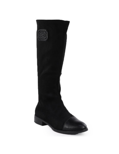 Kozaki zamszowe damskie czarne m.daszyński mr2251-19