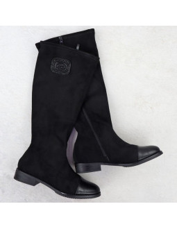 Kozaki zamszowe damskie czarne m.daszyński mr2251-19 2