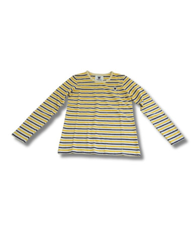 Koszulka z długim rękawem wood wood kim off-white/yellow stripes - 10235409-2323-stripes