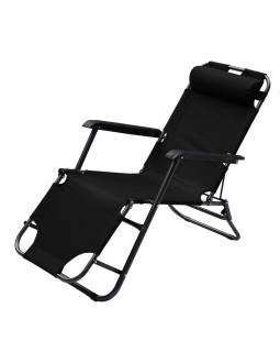 Fotel wielopozycyjny level z zagłówkiem czarny