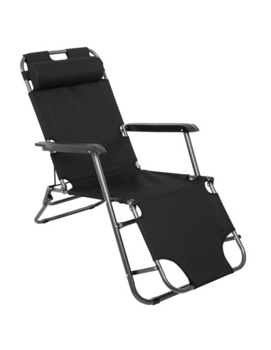 Fotel wielopozycyjny level z zagłówkiem czarny