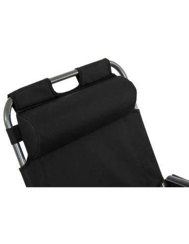 Fotel wielopozycyjny level z zagłówkiem czarny